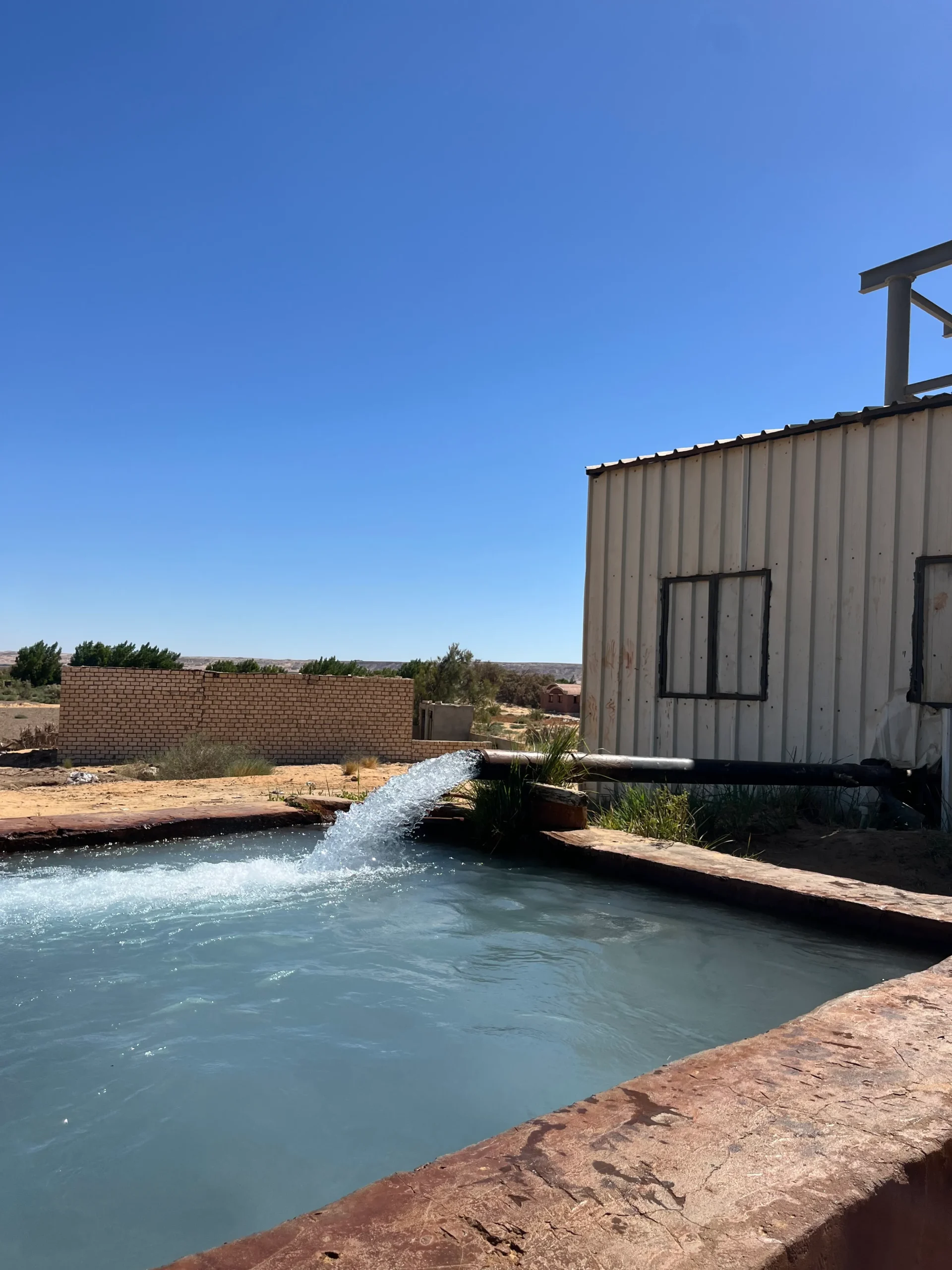 Natural sulfur spring at El Hez in Bahariya Oasis on the route to the White Desert solar eclipse camp