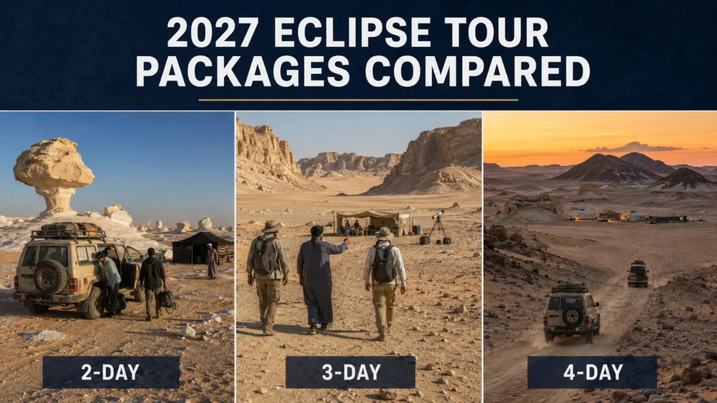 2027 Eclipse Tour Packages Compared: 2-Day vs 3-Day vs 4-Day