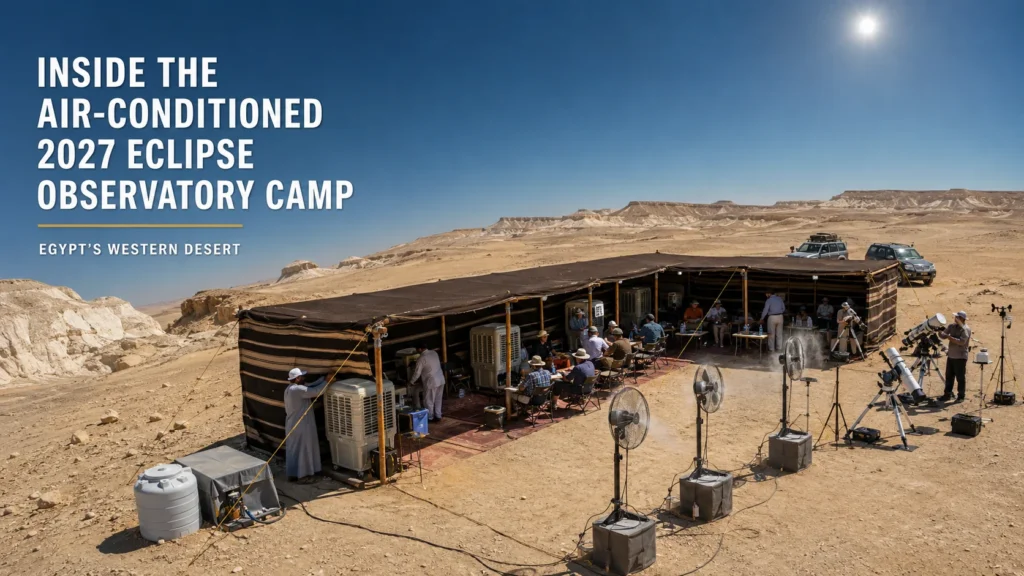 Inside the Air-Conditioned 2027 Eclipse Observatory Camp in Egypt’s Western Desert